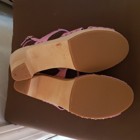 Swedish Hasbeens pink Brassy leather clog sandals 7.5 - Picture 5 of 8